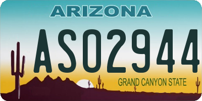 AZ license plate ASO2944