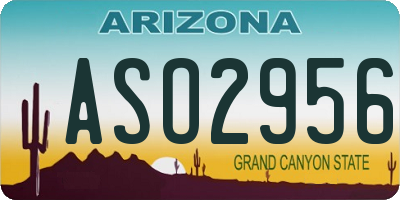 AZ license plate ASO2956