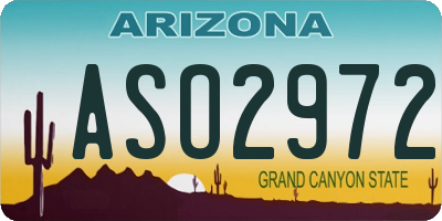 AZ license plate ASO2972