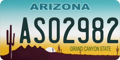 AZ license plate ASO2982