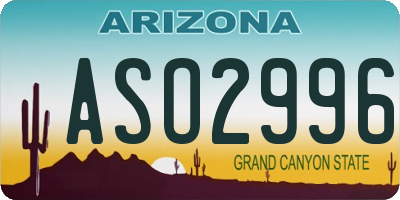 AZ license plate ASO2996