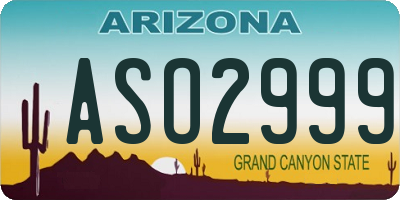 AZ license plate ASO2999