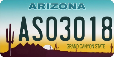 AZ license plate ASO3018