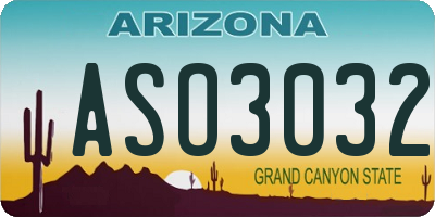 AZ license plate ASO3032