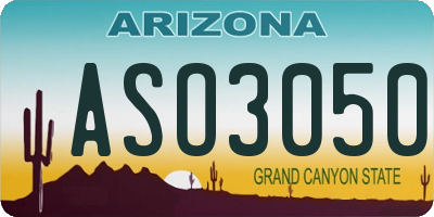 AZ license plate ASO3050