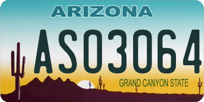 AZ license plate ASO3064