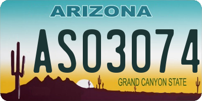 AZ license plate ASO3074