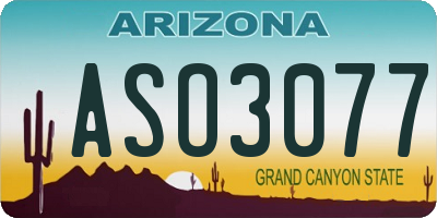 AZ license plate ASO3077