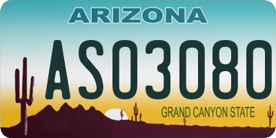 AZ license plate ASO3080
