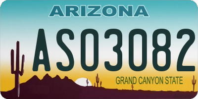 AZ license plate ASO3082