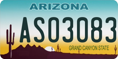 AZ license plate ASO3083