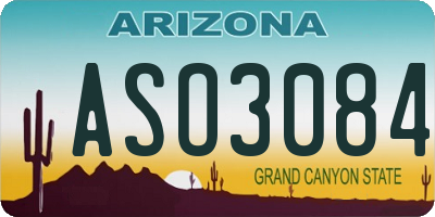 AZ license plate ASO3084