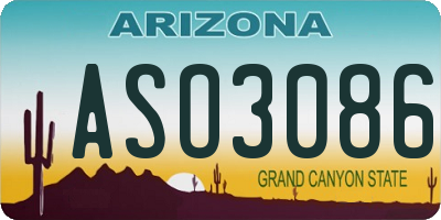 AZ license plate ASO3086