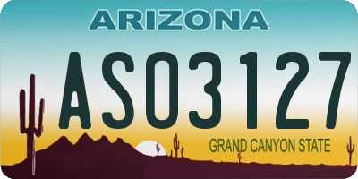 AZ license plate ASO3127