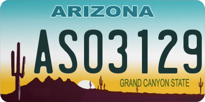 AZ license plate ASO3129