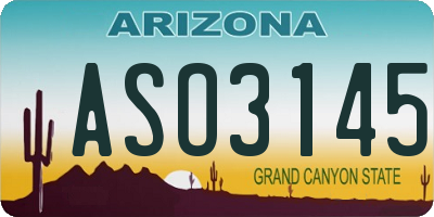 AZ license plate ASO3145