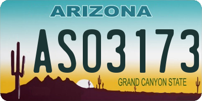 AZ license plate ASO3173