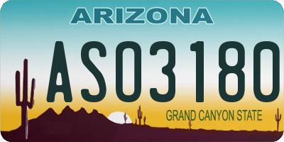 AZ license plate ASO3180