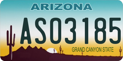 AZ license plate ASO3185