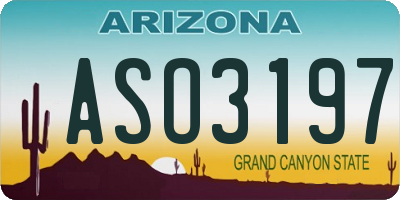 AZ license plate ASO3197