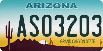 AZ license plate ASO3203