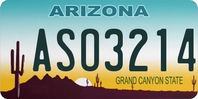 AZ license plate ASO3214