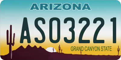 AZ license plate ASO3221