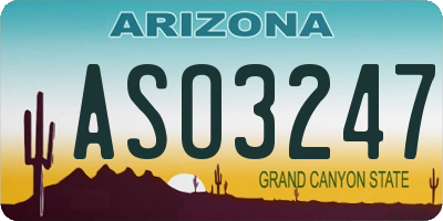 AZ license plate ASO3247