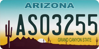 AZ license plate ASO3255