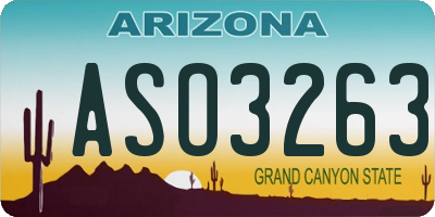 AZ license plate ASO3263