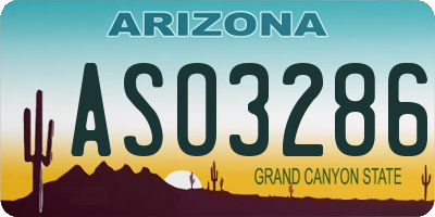 AZ license plate ASO3286