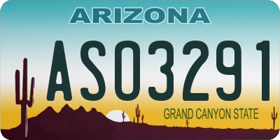 AZ license plate ASO3291