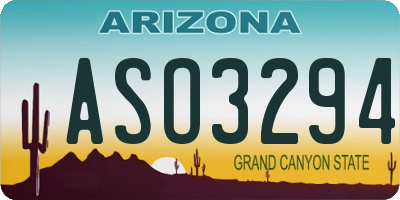 AZ license plate ASO3294