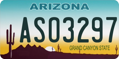 AZ license plate ASO3297