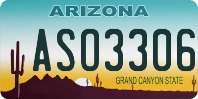 AZ license plate ASO3306