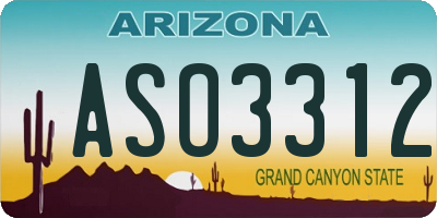 AZ license plate ASO3312