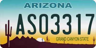AZ license plate ASO3317