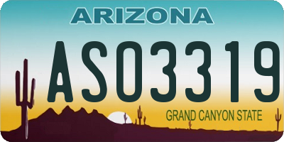 AZ license plate ASO3319