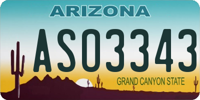 AZ license plate ASO3343