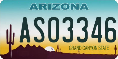 AZ license plate ASO3346