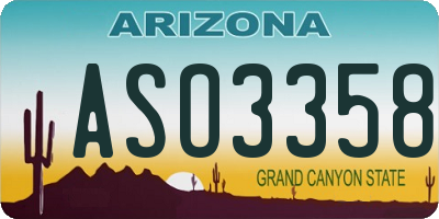 AZ license plate ASO3358