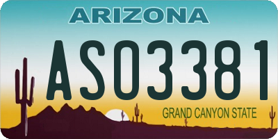 AZ license plate ASO3381