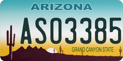 AZ license plate ASO3385