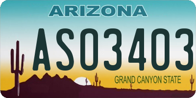 AZ license plate ASO3403