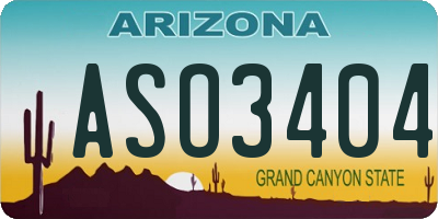 AZ license plate ASO3404