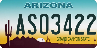 AZ license plate ASO3422