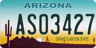 AZ license plate ASO3427