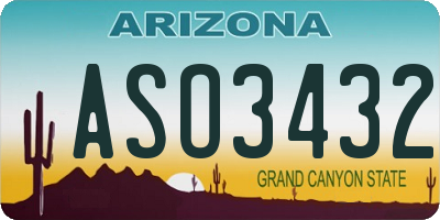 AZ license plate ASO3432