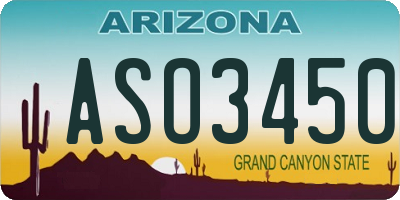 AZ license plate ASO3450