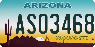 AZ license plate ASO3468